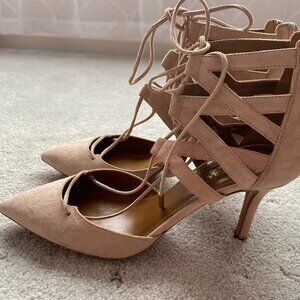 Aquazzura women’s pink suede strappy heels 36 1/2